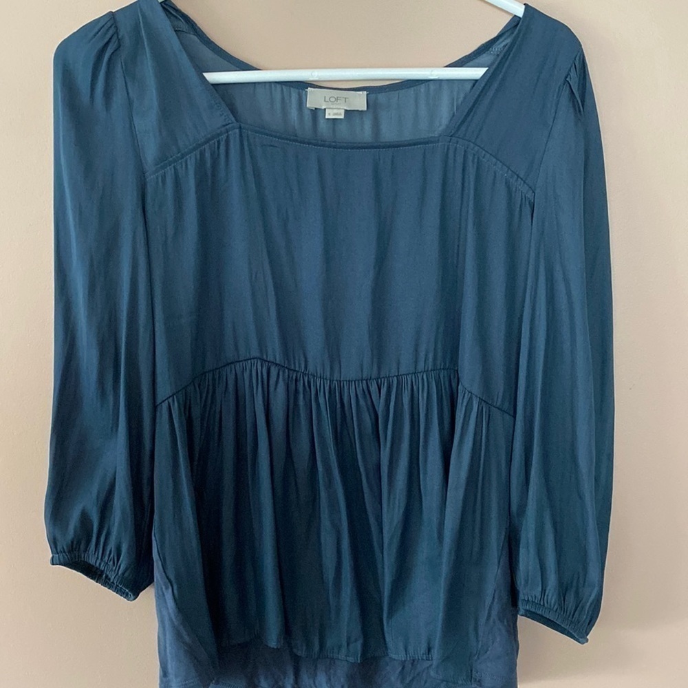 Loft blouse with knit back